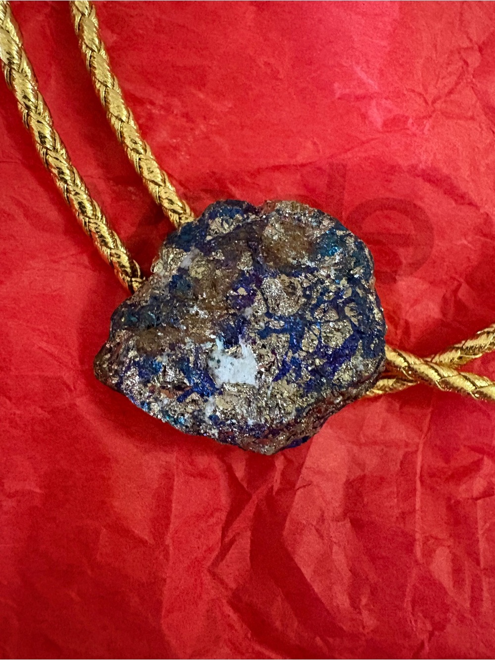 Handcrafted Blue Druzy Statement Necklace - Women Jewelry Bolo Tie